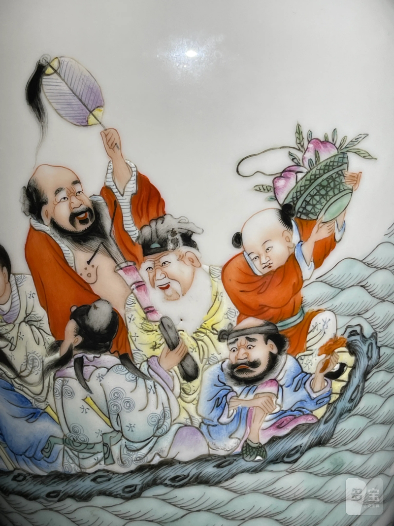 民国 粉彩八仙纹观音瓶 - 图6